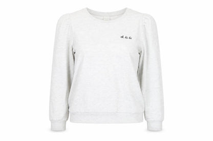 H&M Women's White Pullover Sweatshirt, Casual Cotton, Size M