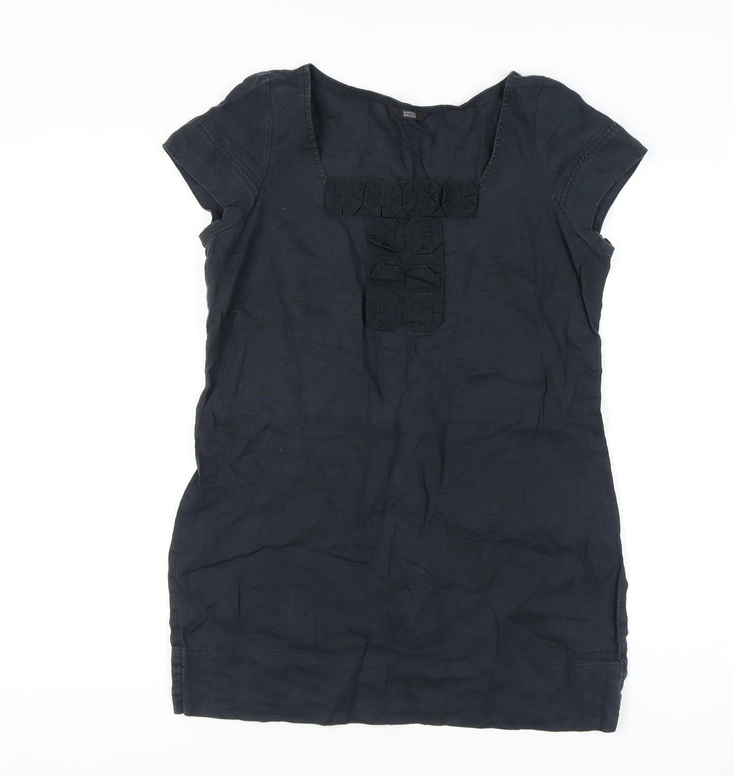 Marks and Spencer Women's Black Linen Blouse, Size 12