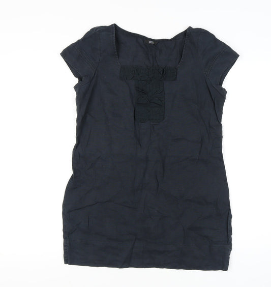 Marks and Spencer Women's Black Linen Blouse, Size 12