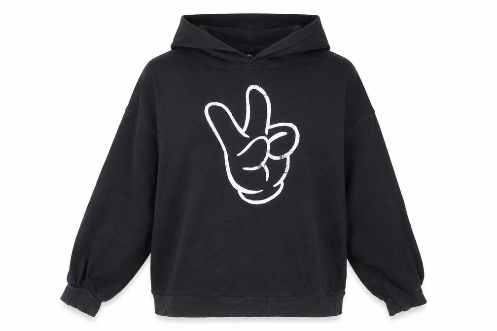 H&M Unisex Black Pullover Hoodie, M, Casual Style