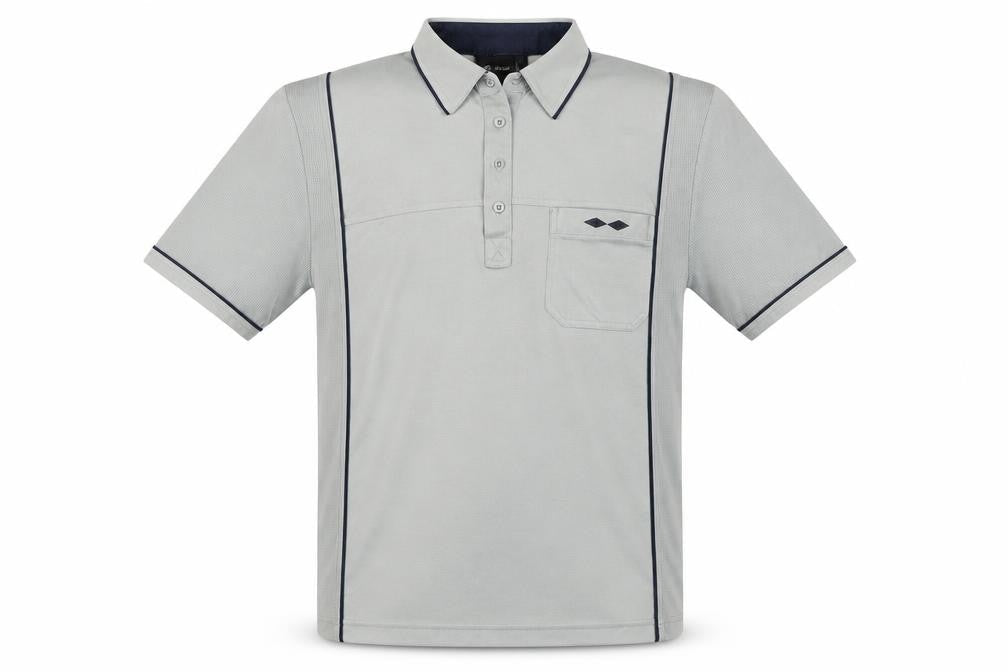 Carabou Men's Grey Polo Shirt - Size L, Short Sleeve