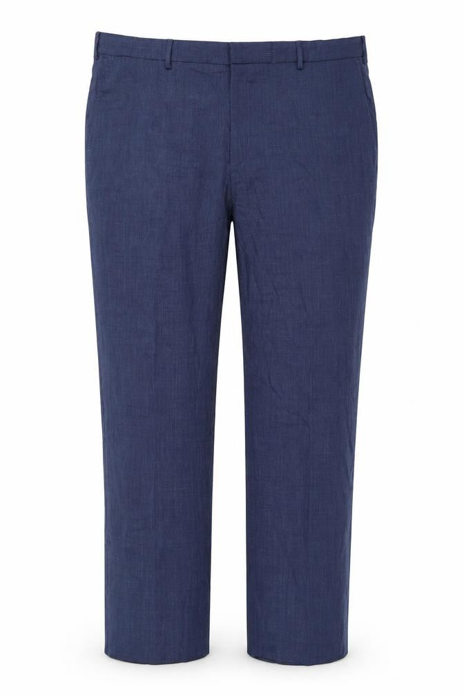 Marks & Spencer Men's Blue Regular Fit Trousers