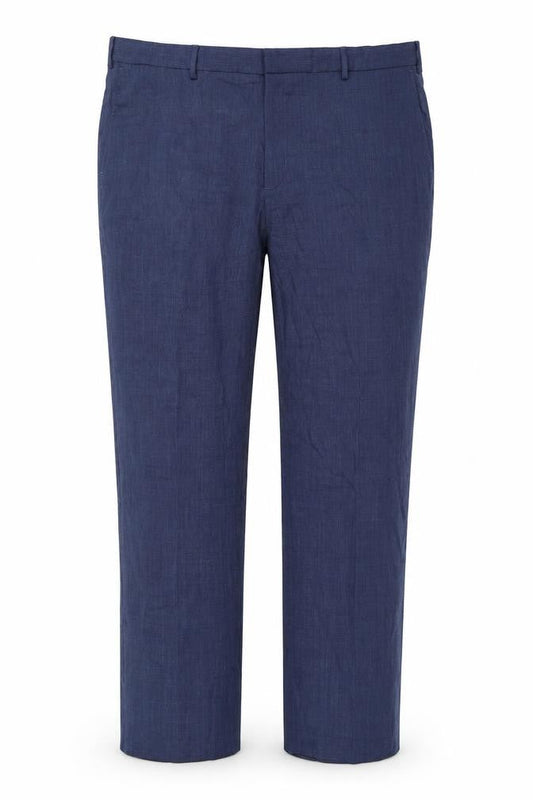 Marks & Spencer Men's Blue Regular Fit Trousers