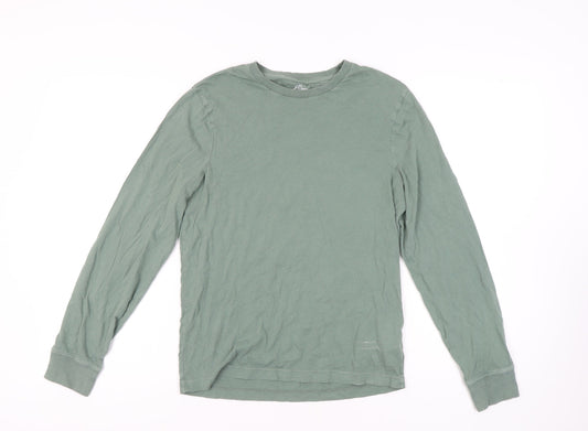 J.Crew Men's Green Cotton Long Sleeve T-Shirt S