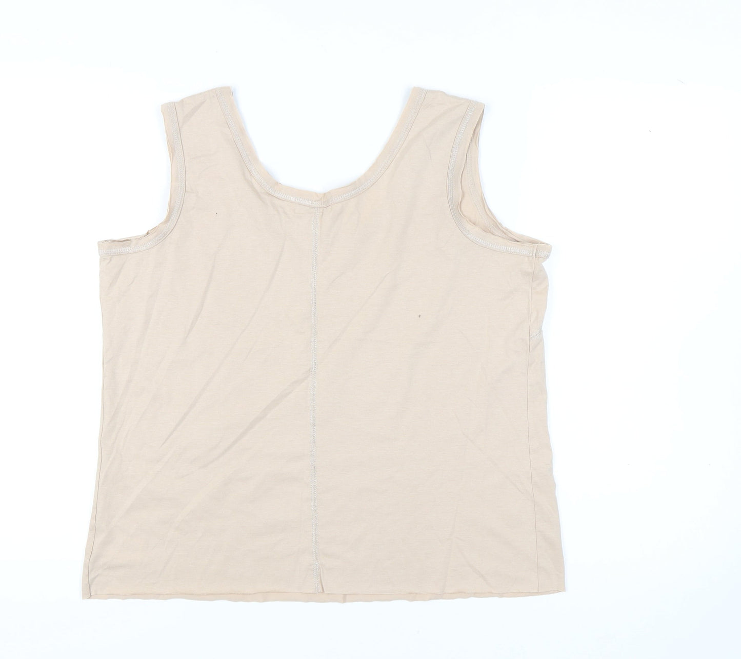 Next Women's Beige Tank Top UK 16 Sleeveless Casual