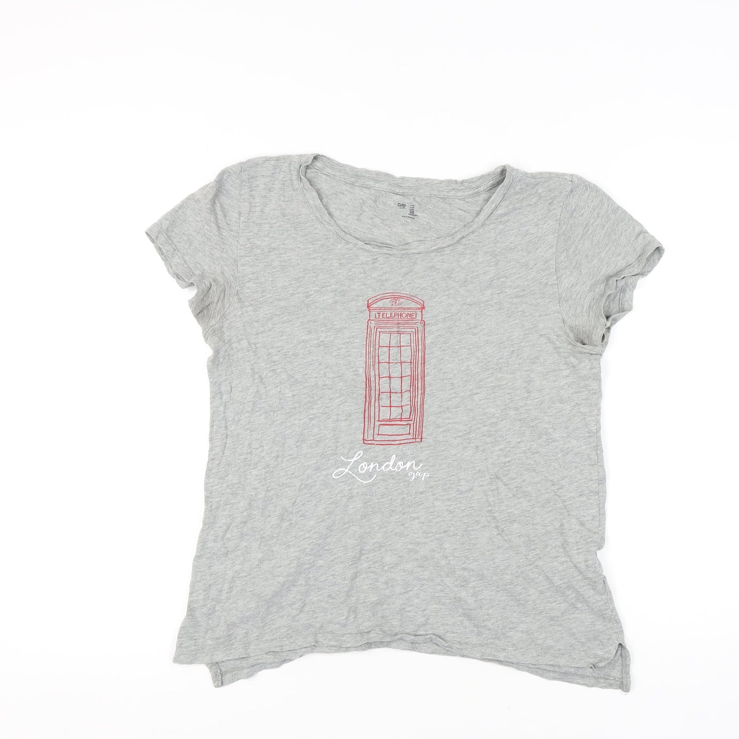 Gap Women's Grey T-Shirt M Basic City Style Embroidery