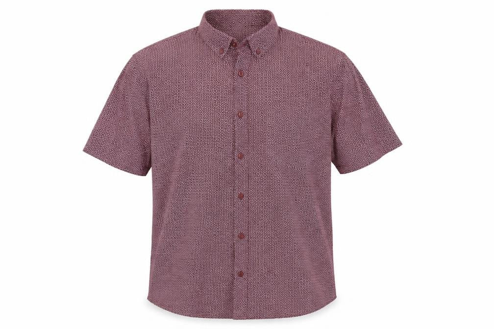 River Island Men's Geometric Red Button-Up Shirt M