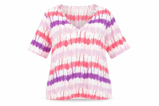 Marks and Spencer Women's Multicoloured V-Neck T-Shirt