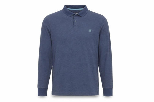 Original Penguin Men's Blue S Long Sleeve Polo Shirt