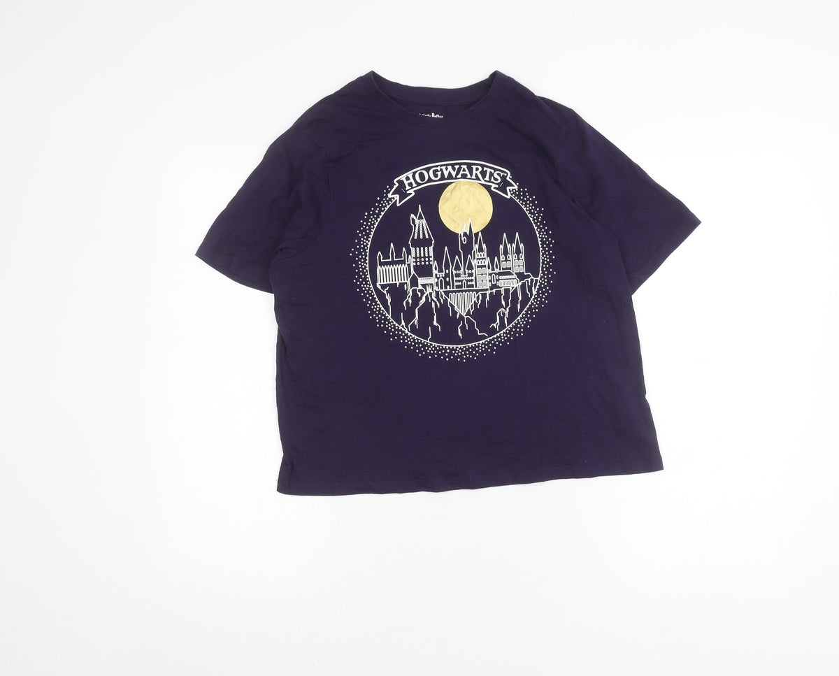 Harry Potter Unisex Purple Hogwarts T-Shirt Small
