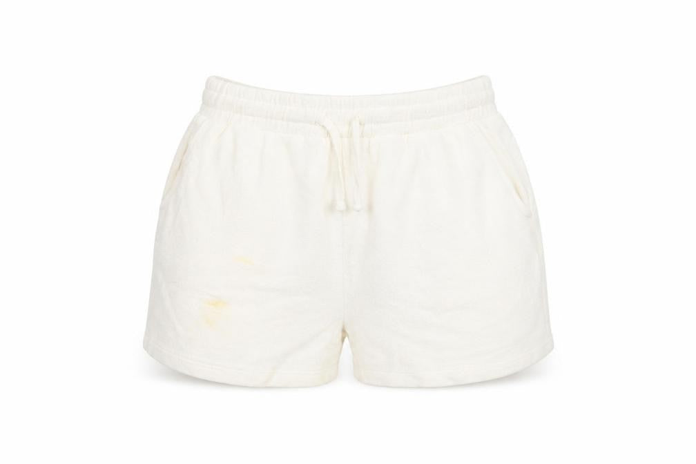 Zara Women's White Cotton Blend Shorts, Size M