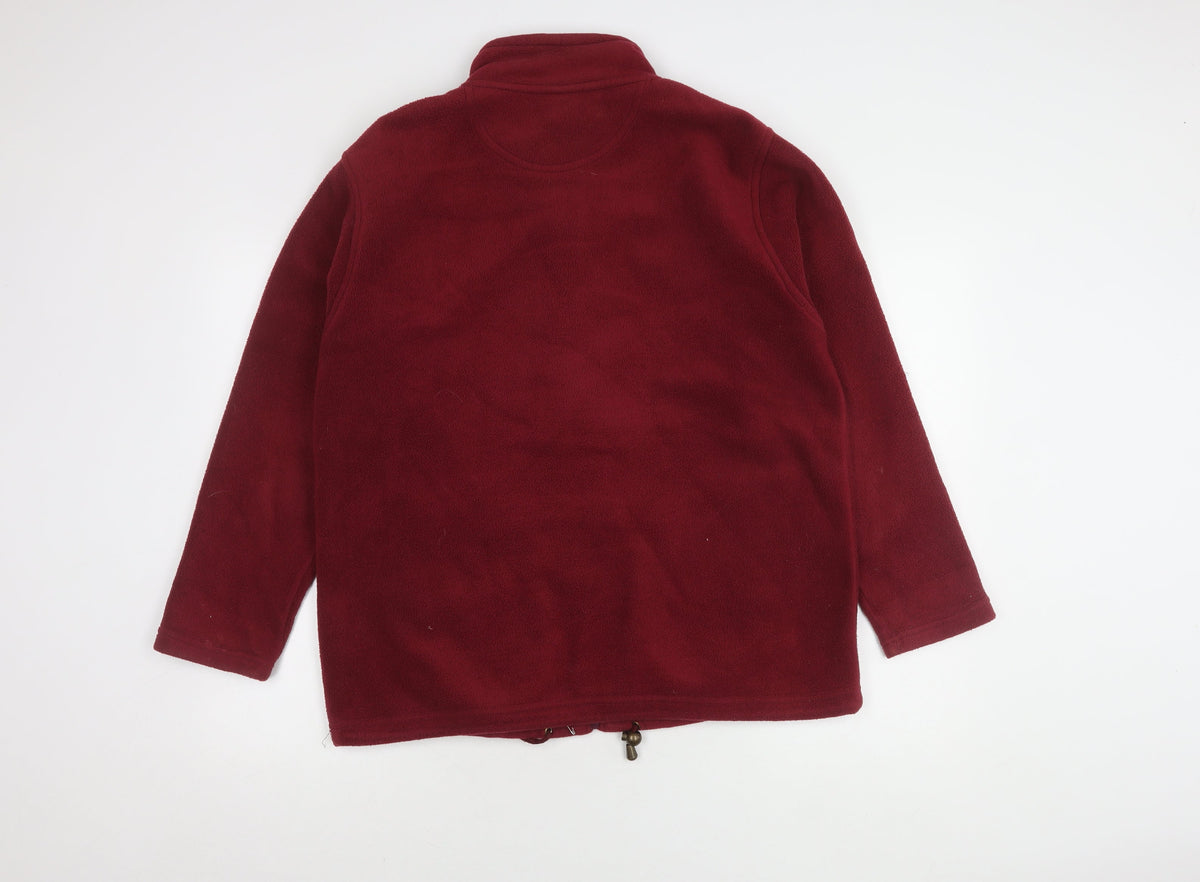 EWM Women's Red Fleece Jacket Size 14 Full Zip