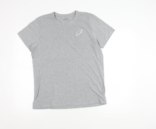 Asics Men's Grey T-Shirt, M, Short Sleeve, Casual Wear