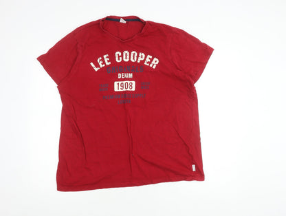 Additional front view of Lee Cooper Men's Red Graphic Print XL T-Shirt