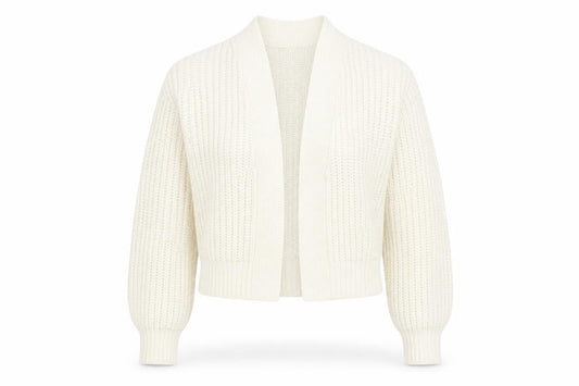 Brave Soul Women's Ivory Open Front Cardigan XS Chunky Knit