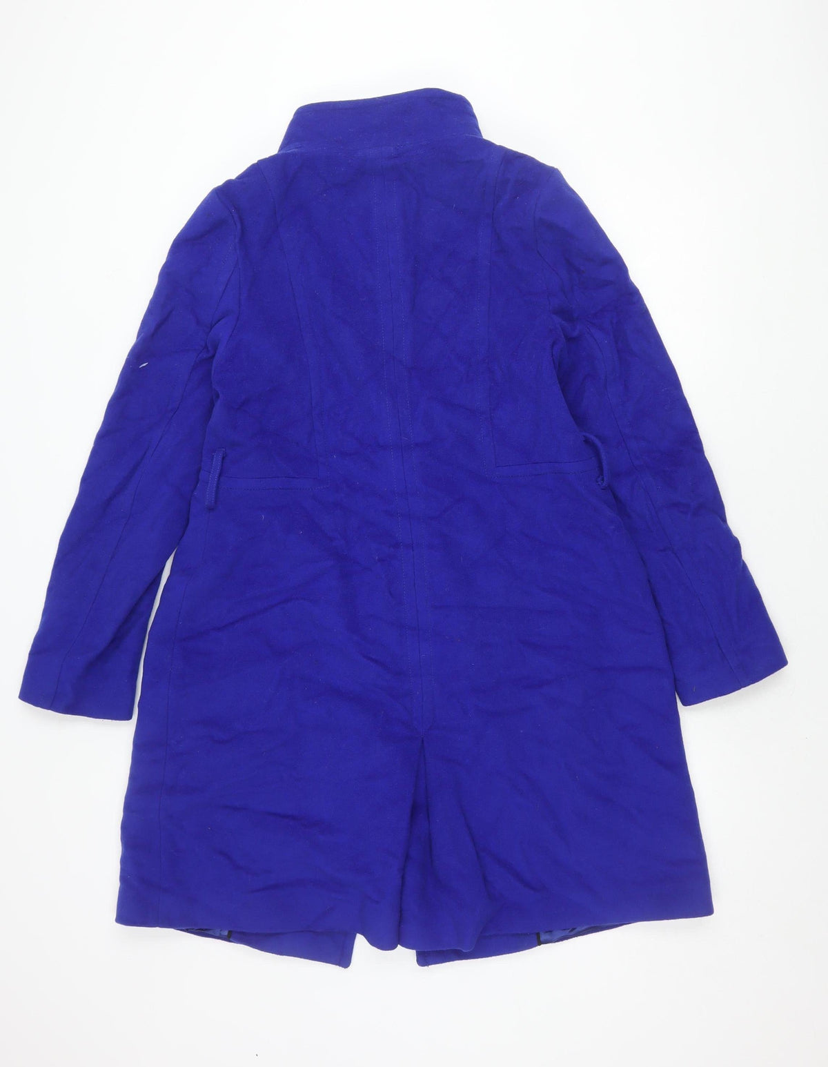 Coast Women's Blue Long Wool Blend Overcoat Size 14