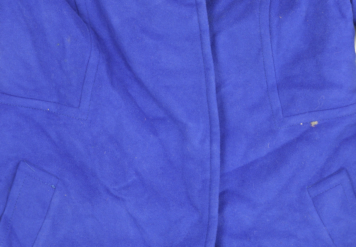 Coast Women's Blue Long Wool Blend Overcoat Size 14