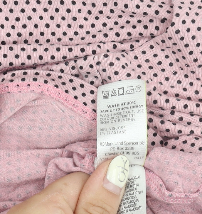 Marks and Spencer Women's Pink Polka Dot Top Size 12