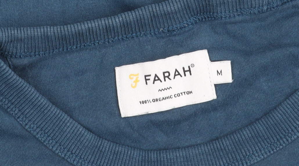 Farah Men's Blue Crew Neck T-Shirt Medium Size