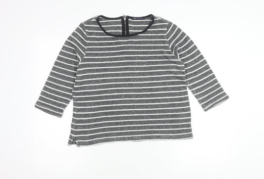 Marks and Spencer Women's Black Striped Top UK 14