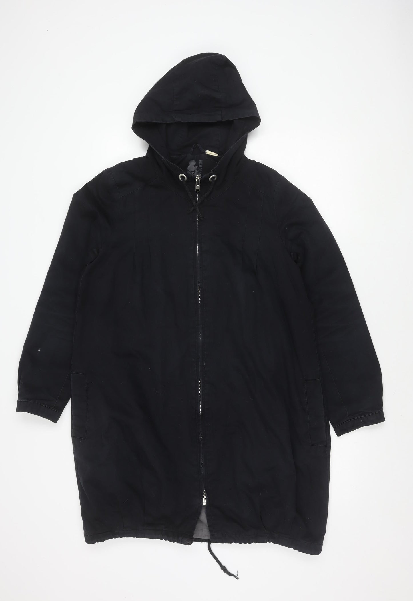 Organic & Cotton Women's Black Organic Hooded Jacket Size 12