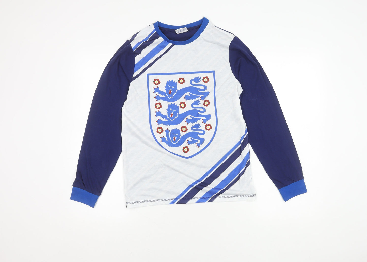 England Boys Blue Long Sleeve Football Shirt 13-14 Years