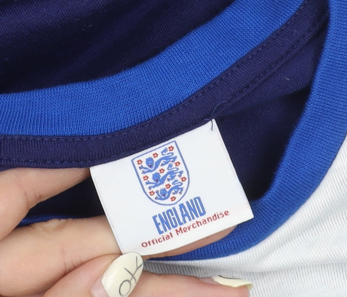 England Boys Blue Long Sleeve Football Shirt 13-14 Years