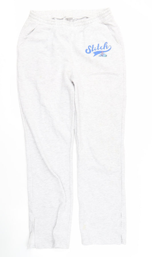 Disney Stitch Grey Women's Jogger Trousers Size M