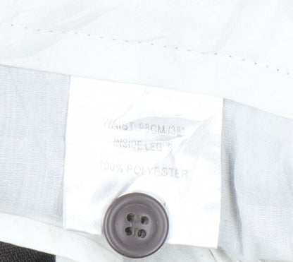 Greenwoods Men's Brown Straight Trousers 34W