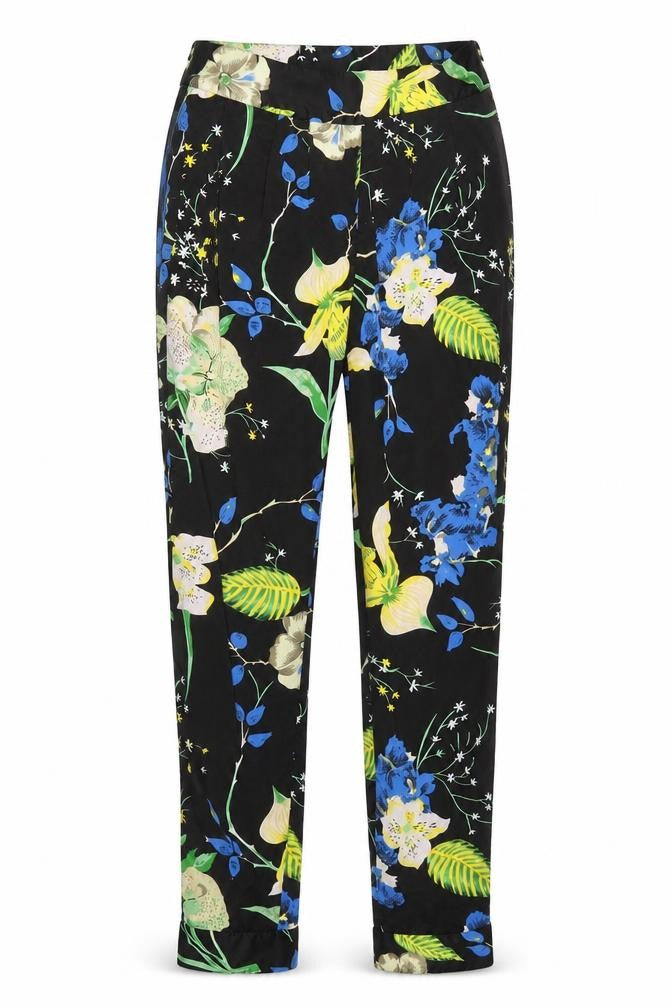Vila Women's Black Floral Trousers, Size M