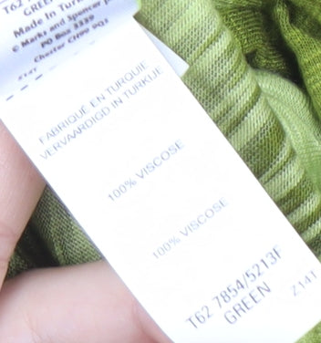 Marks & Spencer Women's Green Stripe T-Shirt Size 16