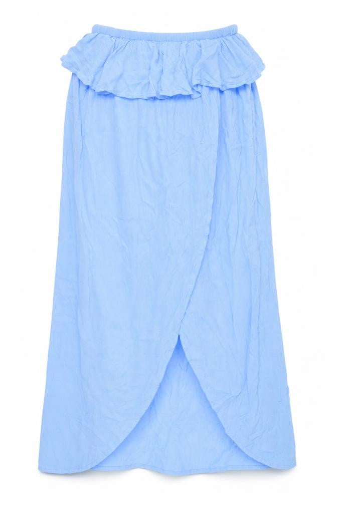 New Look Blue Women's Wrap Skirt, Size M, 100% Viscose
