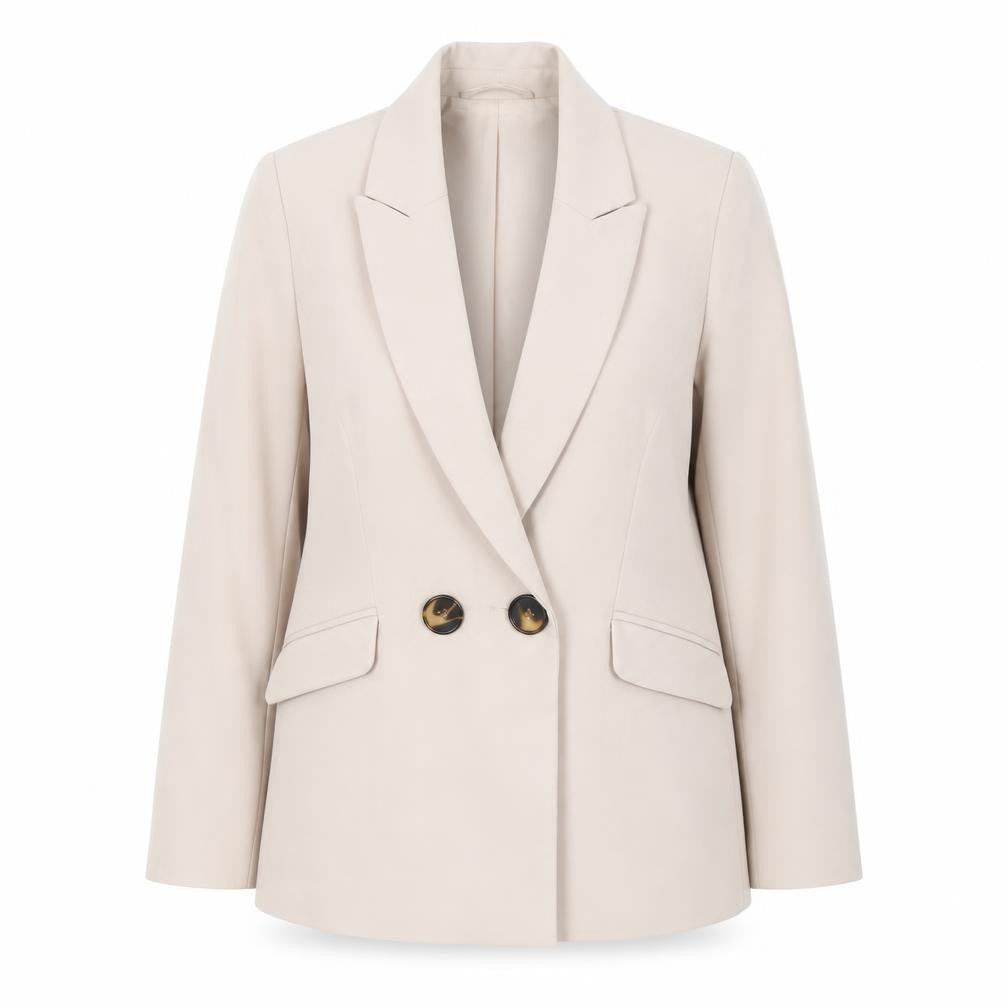 River Island Women’s Beige Blazer, Small, Button Accents