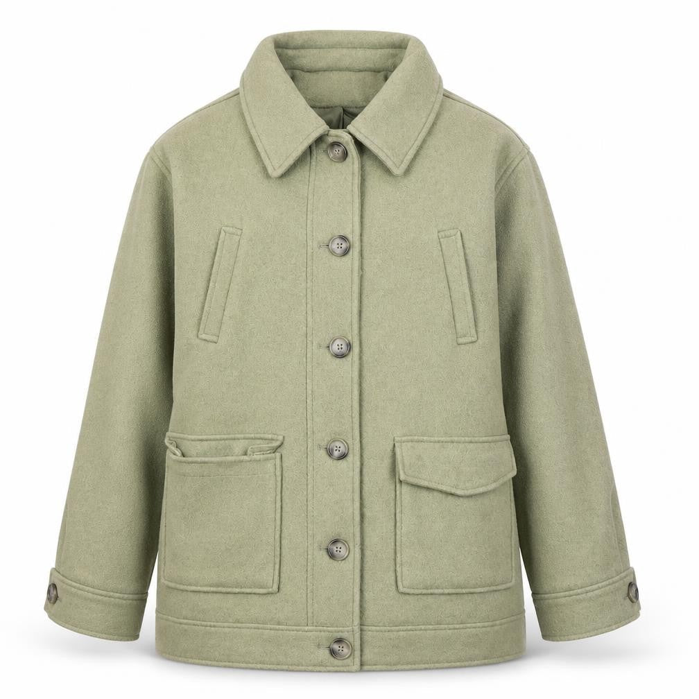 NA-KD Green Polyester Women's Mid-Length Jacket 10