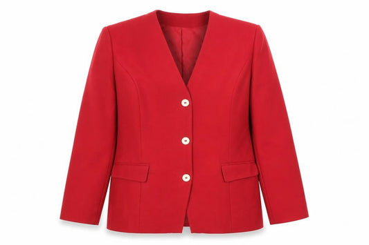 Eastex Women's Red Suit Jacket Size 16 Single-Breasted