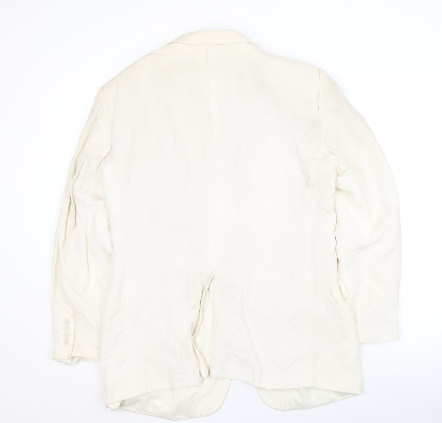 Milan Collection Men's Ivory Linen Blazer 40 Long