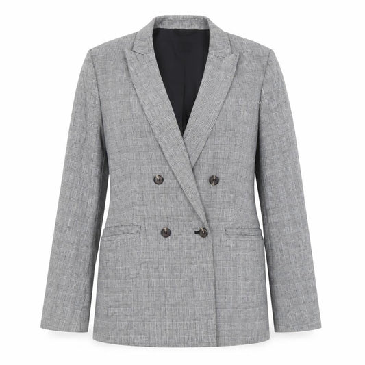 Marks & Spencer Women's Black Check Blazer, Size 36