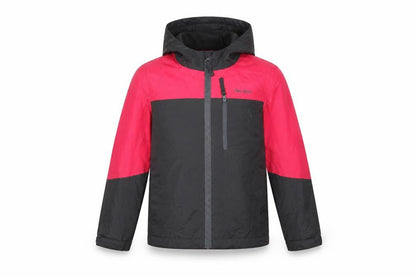 Front view of Peter Storm girls’ pink black windbreaker jacket 7-8 years