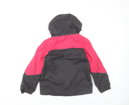 Back view of Peter Storm girls’ pink black windbreaker jacket 7-8 years