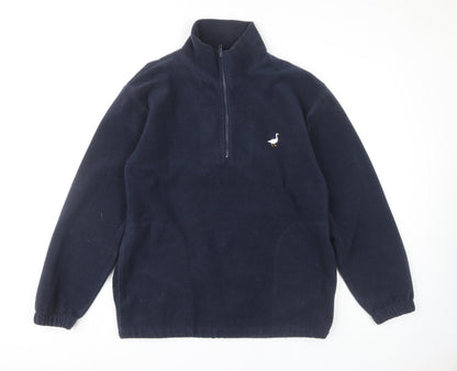 G&G Womens Blue Fleece 1/2 Zip Sweatshirt, M