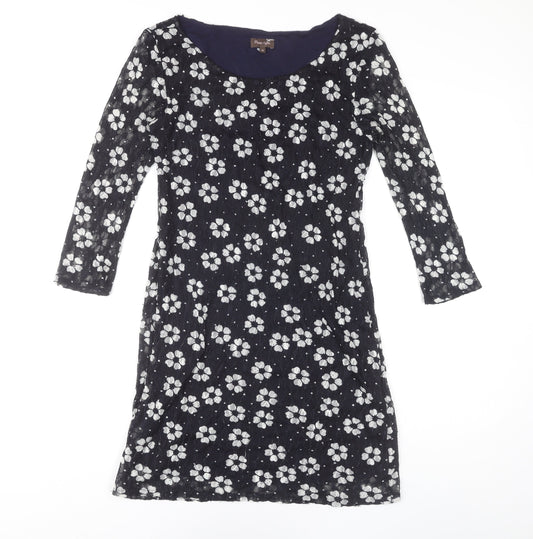 Phase Eight Women's Black Floral Lace Dress Size 10