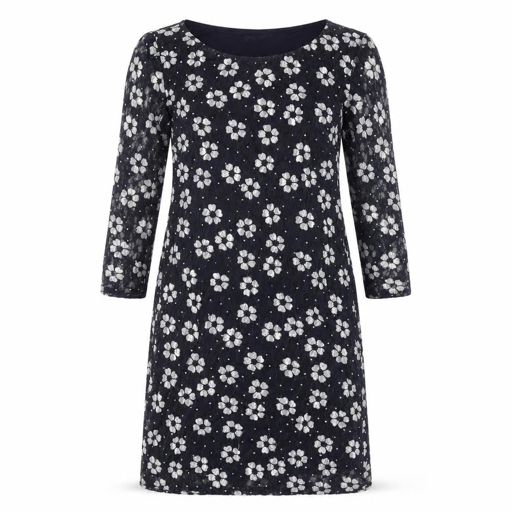 Phase Eight Women's Black Floral Lace Dress Size 10
