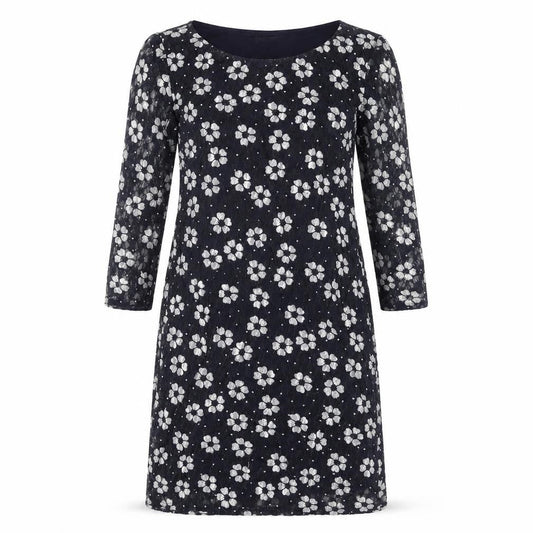 Phase Eight Women's Black Floral Lace Dress Size 10