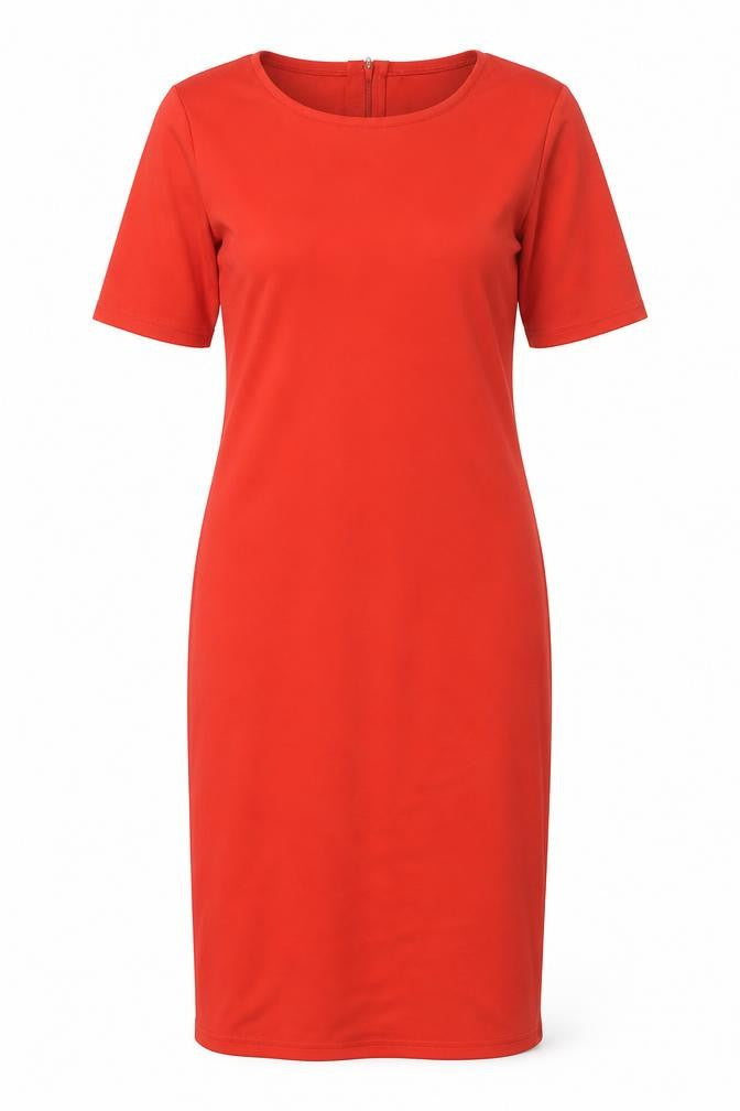 b.young Women's Red Sheath Dress, Size S, Casual, Stretch
