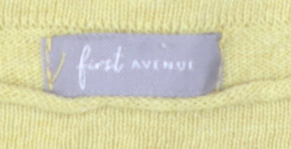 First Avenue Women's Yellow Striped Pullover Jumper S/M