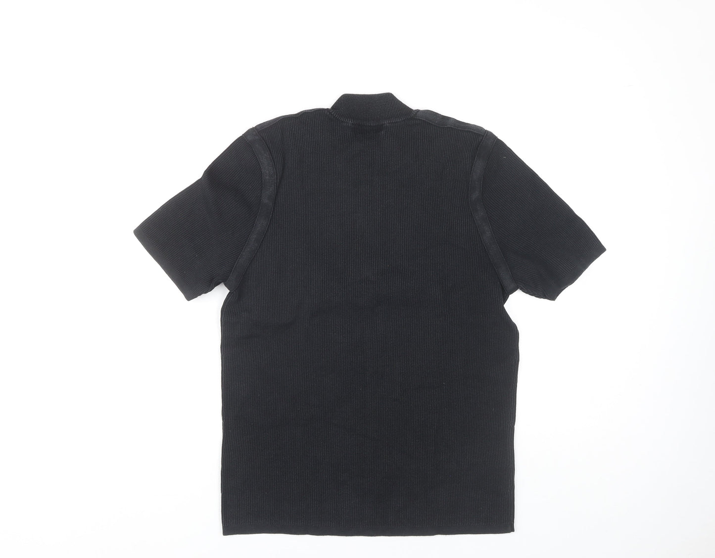 Mexx Unisex Black XL Collared Knit Top Casual Zip