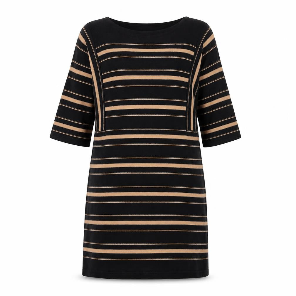 Monsoon Women's Black Striped Shift Dress M