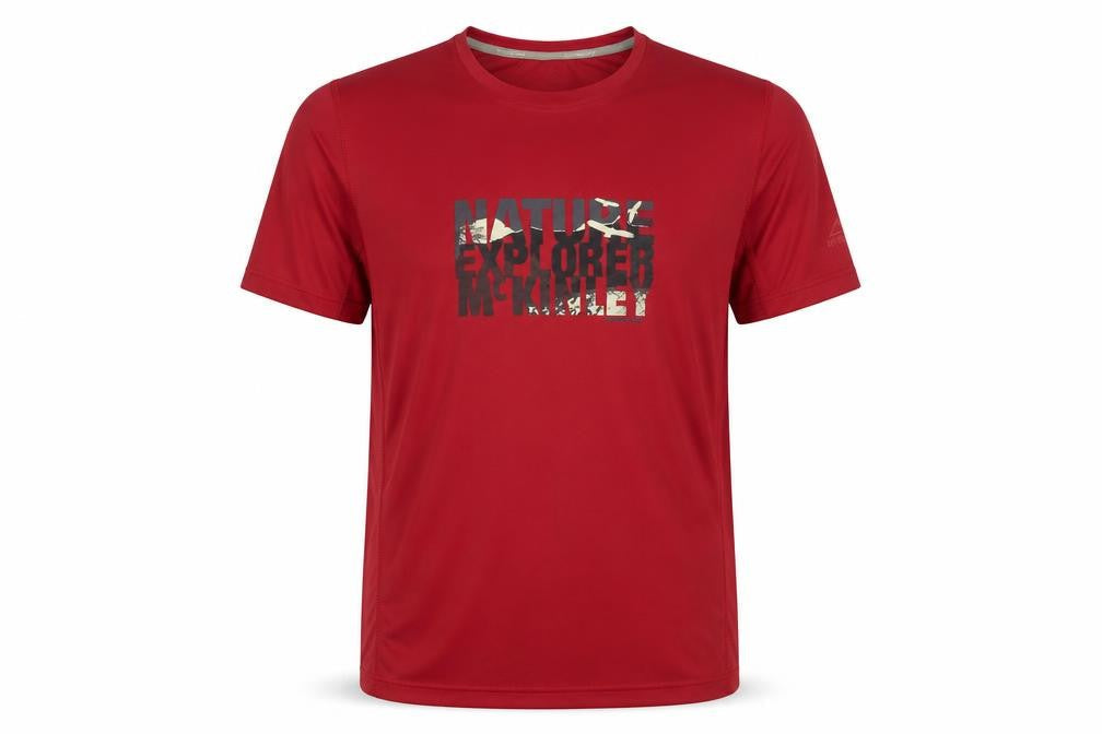 McKinley Men's Red L T-Shirt for Hiking