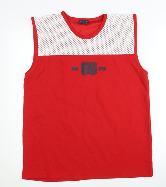 Mayne Men's Red Tank Top Size L