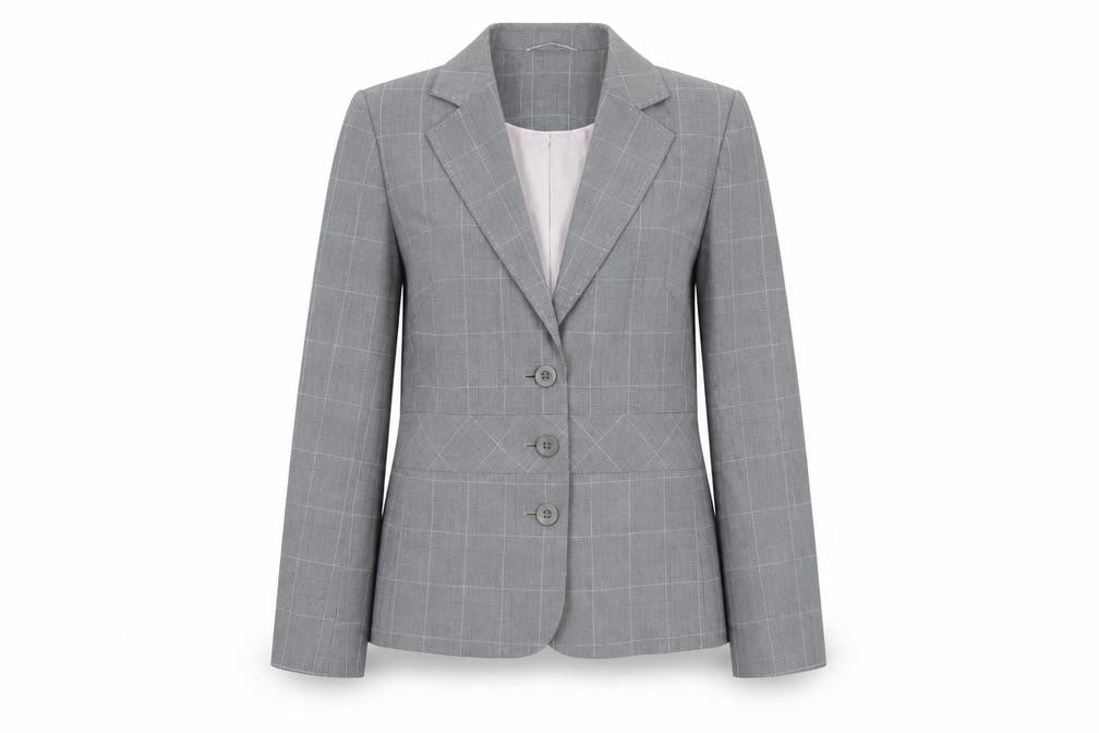 Next Women's Grey Plaid Blazer Size 16 Regular Fit